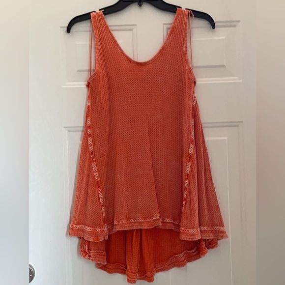 Altar'd State Tops - Small Alt’d State waffle orange tank
